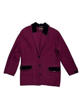 GEIGER Wool Luxury Designer Business Casual Red Winter Coat Womens Medium